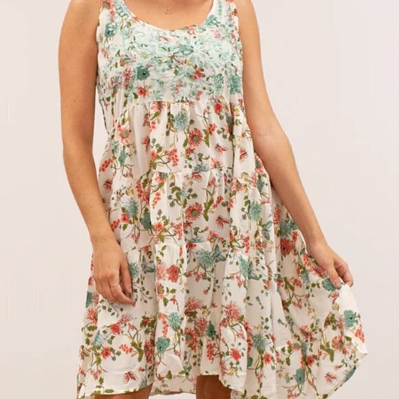 Love Kyla "Klara Dress" Floral Sleeveless Dress, Size S, Hand Embroidered, NWT - Picture 2 of 10